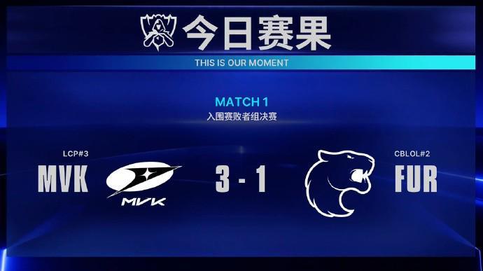 英雄联盟入围赛Day3:MVK 3-1再胜FUR,将与KC争夺正赛名额